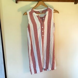 Loft size Medium linen striped dress